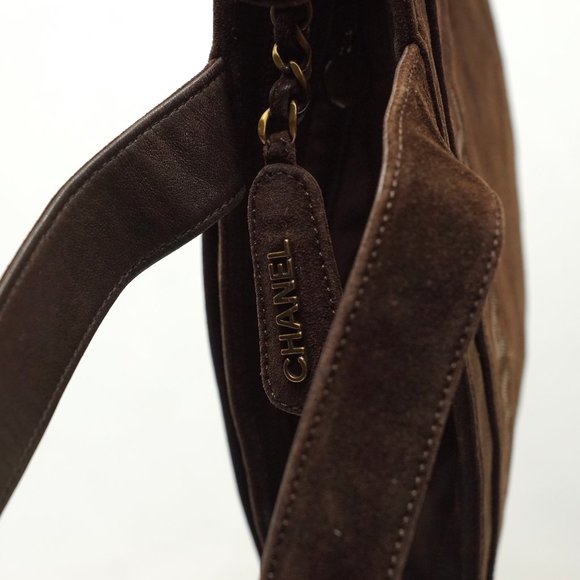 Auth Chanel Shoulder Bag Brown Suede #6573C22 - Picture 12 of 14